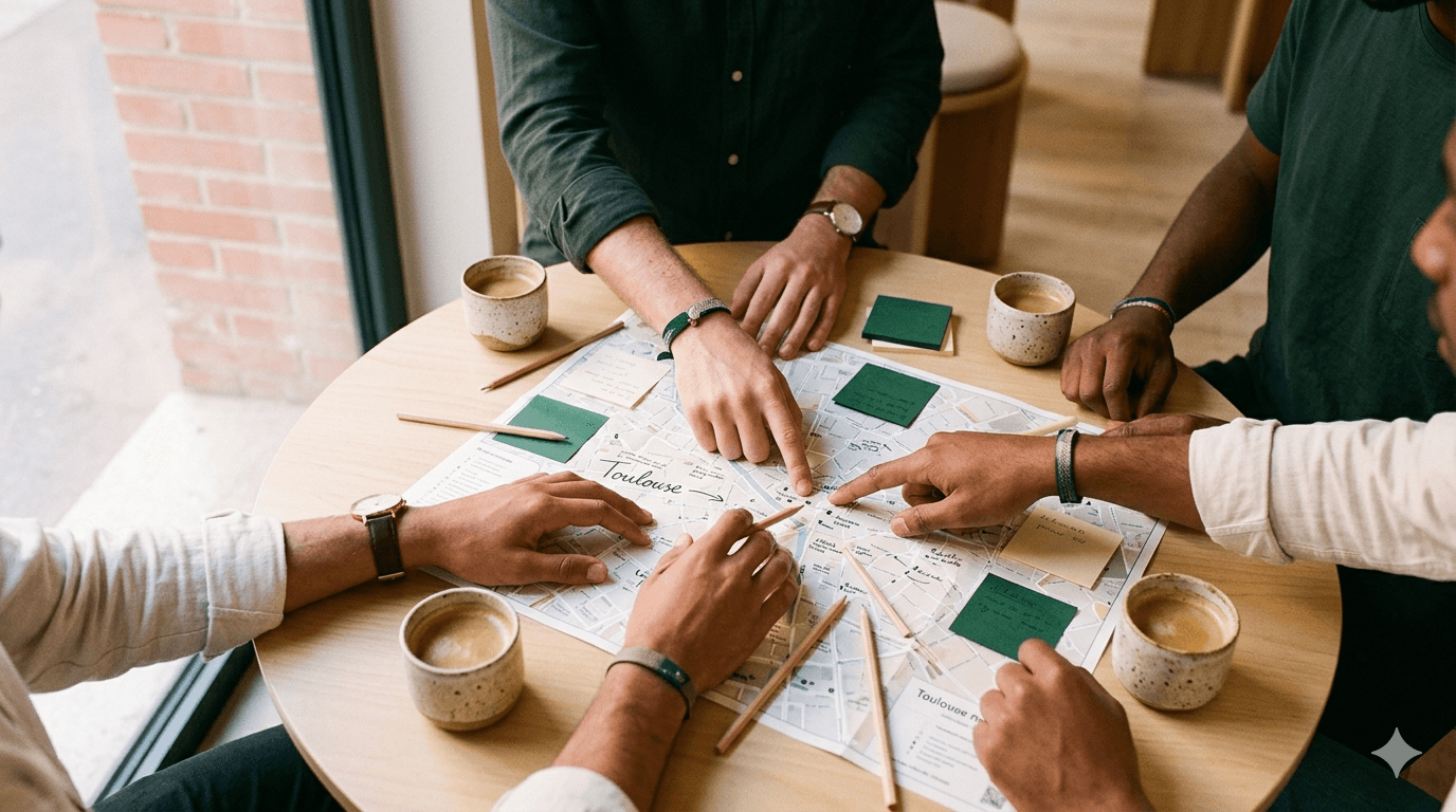 Mains autour d'un document de partenariat associatif